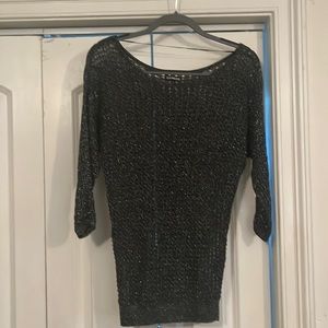 Express quarter sleeve shirt. X-small. Black and sliver shirt